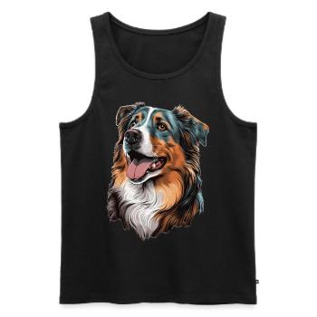 Mignon Aussie Australian Berger Chien Race Pet Love - Débardeur bio Premium Homme - noir - Devant - Michal (187cm)