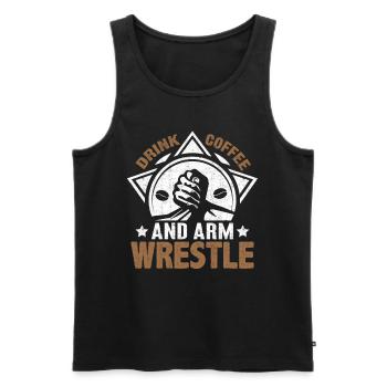 Arm wrestling arm wrestler - Men's Premium Organic Tank Top - black - Front - Michal (187cm)