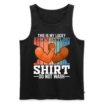 Arm wrestler - Men's Premium Organic Tank Top - black - Front - Michal (187cm)