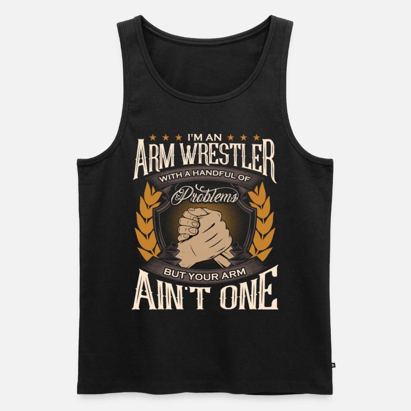 Armdrücken - Männer Premium Bio Tank Top - Schwarz