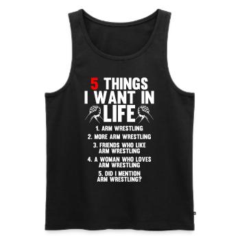 Arm wrestler - Men's Premium Organic Tank Top - black - Front - Michal (187cm)
