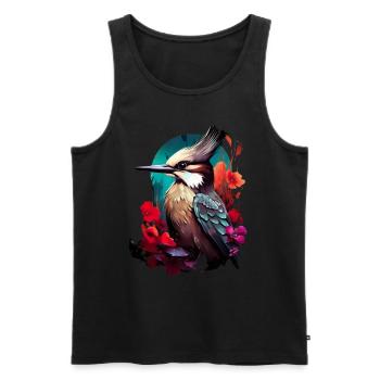 Niedlicher Specht Buntspecht Vogel Illustration - Männer Premium Bio Tank Top - Schwarz - Vorne - AI Model Male 178 light (178cm)