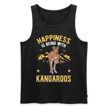 Kangaroo Luck Australian Kangaroo - Men's Premium Organic Tank Top - black - Front - Michal (187cm)