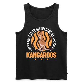 Easily distracted by Kangaroos Kangaroo - Men's Premium Organic Tank Top - black - Front - Michal (187cm)