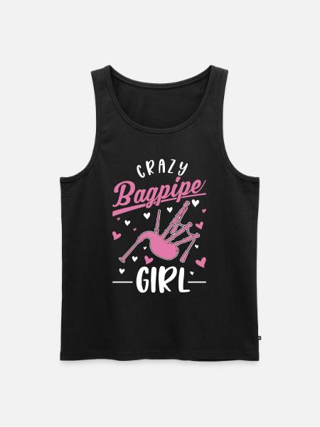 Verrücktes Dudelsack Mädchen - Männer Premium Bio Tank Top - Schwarz