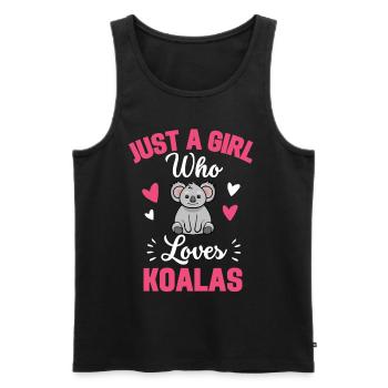 Zoo Animal Koala Girl Cadeau pour femmes Koala - Débardeur bio Premium Homme - noir - Devant - Michal (187cm)