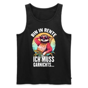 Bin In Rente Ich Muss Garnichts Rentner Faultier - Männer Premium Bio Tank Top - Schwarz - Vorne - Michal (187cm)