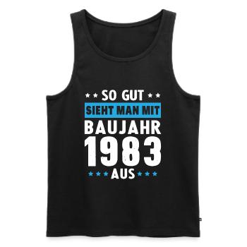 Geschenk Geburtstag 1983 Frau Mann Geschenkidee - Männer Premium Bio Tank Top - Schwarz - Vorne - Michal (187cm)