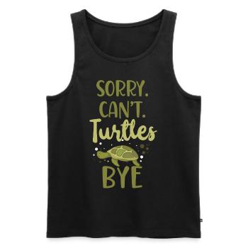 Sea Turtle Tortoise Sorry. Cant. - Men's Premium Organic Tank Top - black - Front - AI Model Male 178 light (178cm)
