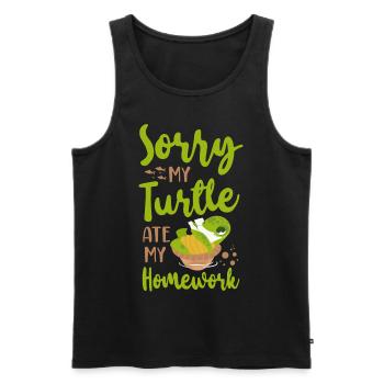 Sea Turtle Tortoise Sorry My - Men's Premium Organic Tank Top - black - Front - Michal (187cm)