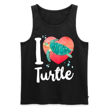 Sea Turtle Tortoise Heart I Love - Männer Premium Bio Tank Top - Schwarz - Vorne - Michal (187cm)
