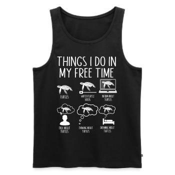 Sea Turtle Tortoise Things I Do In - Männer Premium Bio Tank Top - Schwarz - Vorne - Michal (187cm)