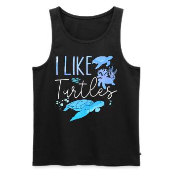 Sea Turtle Tortoise I Like Turtles - Men's Premium Organic Tank Top - black - Front - Michal (187cm)