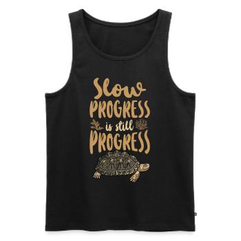 Sea Turtle Tortoise Slow Progress - Männer Premium Bio Tank Top - Schwarz - Vorne - Michal (187cm)