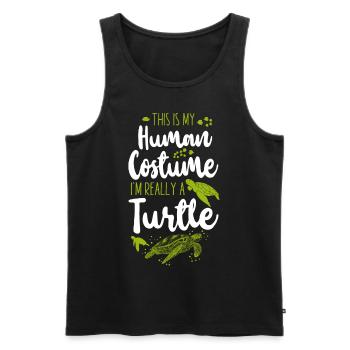 tortue de mer c’est mon - Débardeur bio Premium Homme - noir - Devant - Michal (187cm)