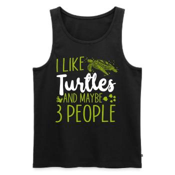 Sea Turtle Tortoise I Like Turtles - Männer Premium Bio Tank Top - Schwarz - Vorne - Michal (187cm)