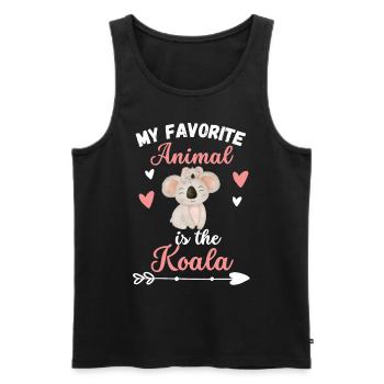 Backpacker Australia Animal Funny Gift Koala - Men's Premium Organic Tank Top - black - Front - AI Model Male 178 light (178cm)