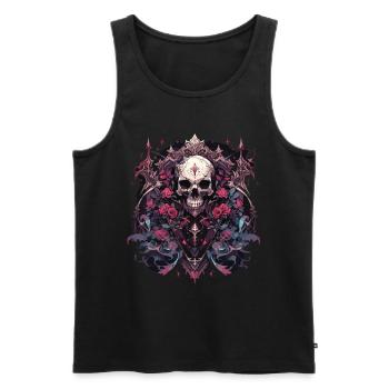Totenkopf Skull Skulls Totenschädel Skelett - Männer Premium Bio Tank Top - Schwarz - Vorne - AI Model Male 178 light (178cm)