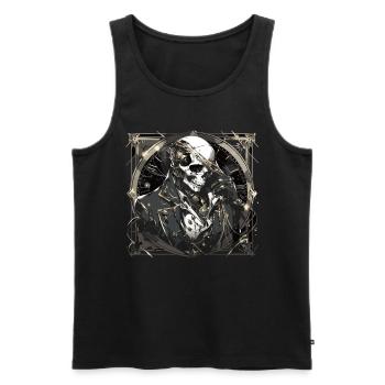 Totenkopf Skull Skulls Totenschädel Skelett - Männer Premium Bio Tank Top - Schwarz - Vorne - AI Model Male 178 light (178cm)