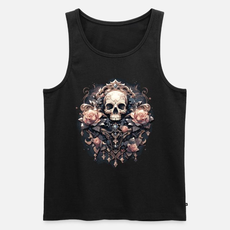 Crâne Crâne Crânes Crâne Squelette - Débardeur bio Premium Homme - noir