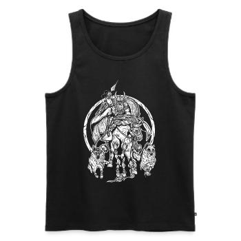 Odin auf Sleipnir - Wikingerkrieger Design - Männer Premium Bio Tank Top - Schwarz - Vorne - AI Model Male 178 light (178cm)