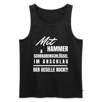 Gesellen Geselle Gesellenbrief Prüfung Handwerker - Männer Premium Bio Tank Top - Schwarz - Vorne - Michal (187cm)