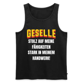 Gesellen Geselle Gesellenbrief Prüfung Handwerker - Männer Premium Bio Tank Top - Schwarz - Vorne - Michal (187cm)