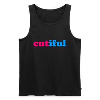 Cutiful Meine Mischung zischen Cute und Beautiful - Männer Premium Bio Tank Top - Schwarz - Vorne - Michal (187cm)