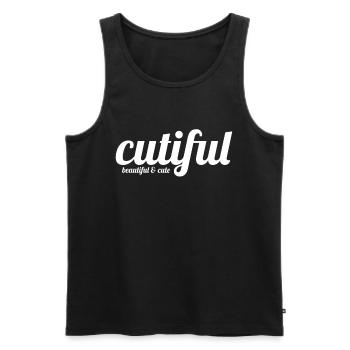 Cutiful Meine Mischung zischen Cute und Beautiful - Männer Premium Bio Tank Top - Schwarz - Vorne - Michal (187cm)