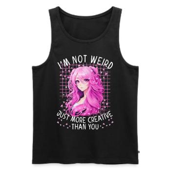 Mädchen Anime Manga Spruch merkwürdig Kreativ - Männer Premium Bio Tank Top - Schwarz - Vorne - AI Model Male 178 light (178cm)