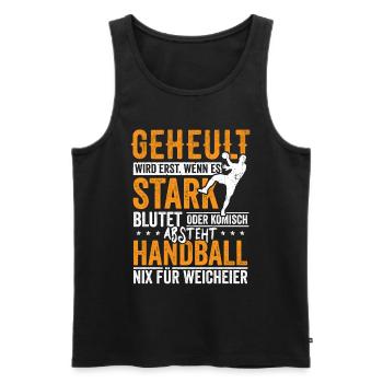 Handball nix für Weicheier - Männer Premium Bio Tank Top - Schwarz - Vorne - Michal (187cm)