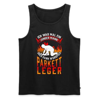 Parkettleger war mal jung Fußbodenleger - Männer Premium Bio Tank Top - Schwarz - Vorne - AI Model Male 178 light (178cm)