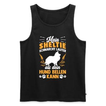 Shetland Sheepdog schnarcht lauter Sheltie - Männer Premium Bio Tank Top - Schwarz - Vorne - AI Model Male 178 light (178cm)