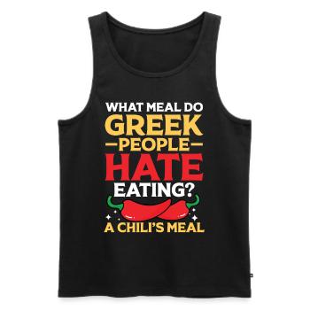 Meal Greek People Chili's Meal - Männer Premium Bio Tank Top - Schwarz - Vorne - AI Model Male 178 light (178cm)