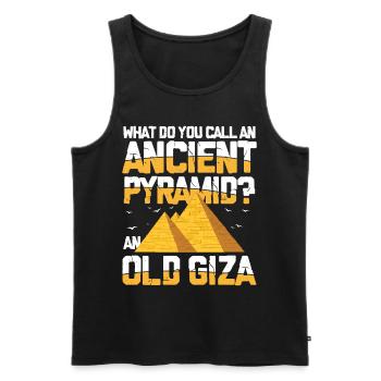 What Do You Call An Ancient Pyramid An Old Giza - Männer Premium Bio Tank Top - Schwarz - Vorne - Michal (187cm)