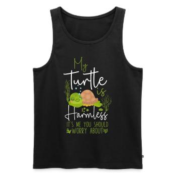 Sea Turtle Tortoise My Turtle Is - Men's Premium Organic Tank Top - black - Front - Michal (187cm)