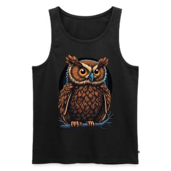 Cute Owl Birding Ornithology Lover - Männer Premium Bio Tank Top - Schwarz - Vorne - Michal (187cm)