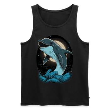 Cute Cartoon Dolphin Lover Funny Dolphin - Männer Premium Bio Tank Top - Schwarz - Vorne - AI Model Male 178 light (178cm)