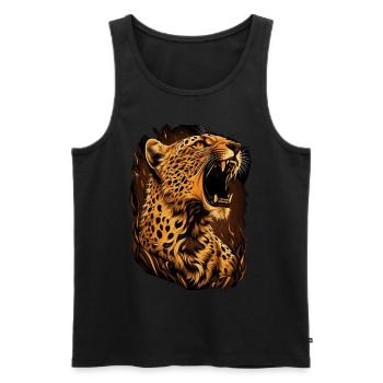 Cheetah Wild Cat Illustration Wildlife Lover - Débardeur bio Premium Homme - noir - Devant - Michal (187cm)