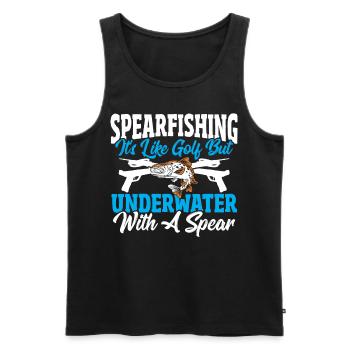 Speerfischen Es ist wie Golf, aber unter Wasser - Männer Premium Bio Tank Top - Schwarz - Vorne - AI Model Male 178 light (178cm)
