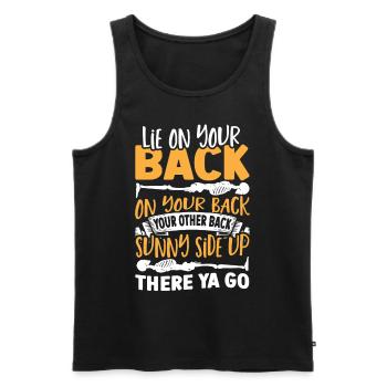 Auf dem Rücken liegen, die Sonne im Gesicht - Männer Premium Bio Tank Top - Schwarz - Vorne - Michal (187cm)