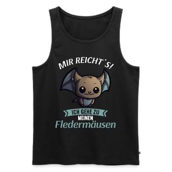 Mir reichts ich gehe zu meinen Fledermäusen - Männer Premium Bio Tank Top - Schwarz - Vorne - Michal (187cm)