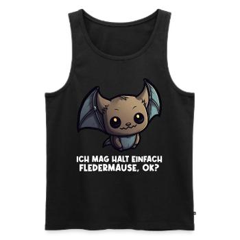 Ich mag halt einfach Fledermäuse Fledermaus - Männer Premium Bio Tank Top - Schwarz - Vorne - Michal (187cm)