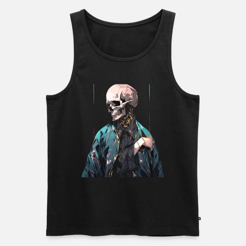 Crâne Crâne Crânes Crâne Squelette - Débardeur bio Premium Homme - noir