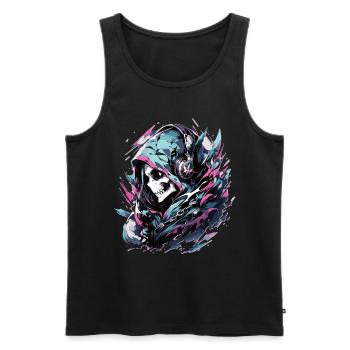 Totenkopf Skull Skulls Totenschädel Skelett - Männer Premium Bio Tank Top - Schwarz - Vorne - AI Model Male 178 light (178cm)