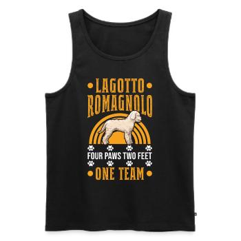 Lagotto Romagnolo 4 Pfoten 2 Beine Ein Team - Männer Premium Bio Tank Top - Schwarz - Vorne - AI Model Male 178 light (178cm)