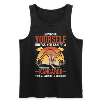 Always be yourself Kangaroo Australia Kangaroo - Men's Premium Organic Tank Top - black - Front - Michal (187cm)