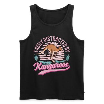 Easily distracted by Kangaroos Kangaroo - Men's Premium Organic Tank Top - black - Front - Michal (187cm)