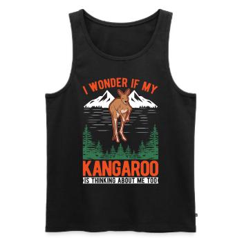 Australisches Känguru Australien Kangaroo - Männer Premium Bio Tank Top - Schwarz - Vorne - Michal (187cm)