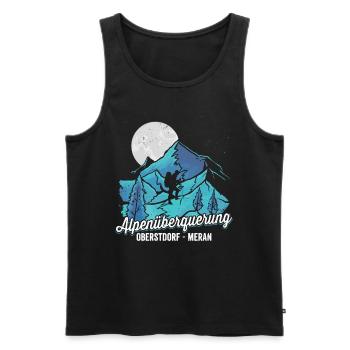 Alpenüberquerung Oberstdorf Meran Pilgerweg - Männer Premium Bio Tank Top - Schwarz - Vorne - AI Model Male 178 light (178cm)